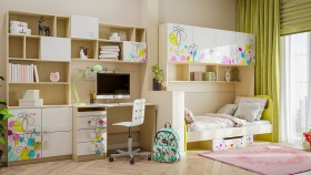Детская комната Флёр (Белый/корпус Клен) в Белгороде - belgorod.katalogmebeli.com | фото
