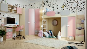 Детская комната Грэйси (Розовый/Серый/корпус Клен) в Белгороде - belgorod.katalogmebeli.com | фото