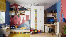 Детская комната Клаксон без машинок (Белый/корпус Клен) в Белгороде - belgorod.katalogmebeli.com | фото