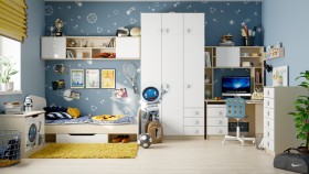 Детская комната Санни (Белый/корпус Клен) в Белгороде - belgorod.katalogmebeli.com | фото