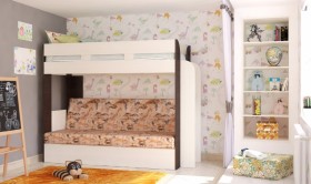 Кровать с диваном 75 Карамель Атлант (Венге Магия /Сосна Карелия/Савана) в Белгороде - belgorod.katalogmebeli.com | фото