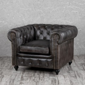 Кресло кожаное Лофт Честер (акация) в Белгороде - belgorod.katalogmebeli.com | фото
