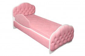 Кровать 160 Гармония 36 Светло-розовый (мягкий бортик) в Белгороде - belgorod.katalogmebeli.com | фото