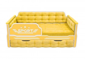 Кровать 180 серии Спорт 1 ящик 74 Жёлтый (мягкие боковые накладки) в Белгороде - belgorod.katalogmebeli.com | фото