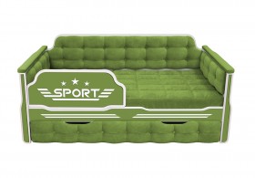 Кровать 190 серии Спорт 1 ящик 76 Зелёный (мягкие боковые накладки) в Белгороде - belgorod.katalogmebeli.com | фото