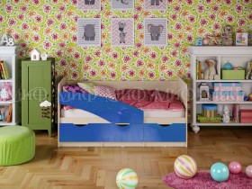 Кровать Бабочки 1,6м (Синий металлик) в Белгороде - belgorod.katalogmebeli.com | фото