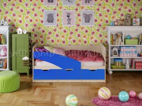 Кровать Бабочки 2,0м (Синий матовый) в Белгороде - belgorod.katalogmebeli.com | фото