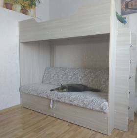 Кровать двухъярусная с диваном (Беленый дуб) в Белгороде - belgorod.katalogmebeli.com | фото