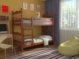 Кровать двухъярусная Соня из массива сосны 800*1890 Орех в Белгороде - belgorod.katalogmebeli.com | фото