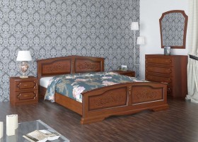 Кровать Елена из массива сосны 1200*2000 Орех в Белгороде - belgorod.katalogmebeli.com | фото
