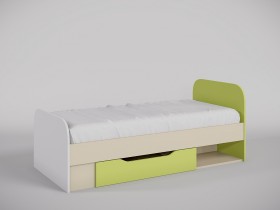 Кровать Эппл 1650х750 (Зеленый/Белый/корпус Клен) в Белгороде - belgorod.katalogmebeli.com | фото