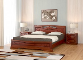 Кровать Карина-7 из массива сосны 1400*2000 Орех в Белгороде - belgorod.katalogmebeli.com | фото