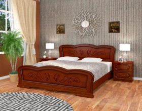 Кровать Карина-8 из массива сосны 1200*2000 Орех в Белгороде - belgorod.katalogmebeli.com | фото