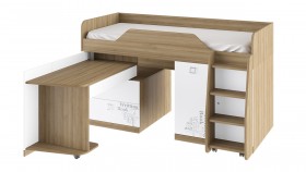 Кровать комбинированная «Оксфорд» (Ривьера/Белый с рисунком) в Белгороде - belgorod.katalogmebeli.com | фото 3