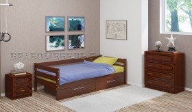 Кровать одинарная ГЛОРИЯ из массива сосны  900*2000 (Орех) в Белгороде - belgorod.katalogmebeli.com | фото