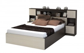 Кровать с прикроватным блоком КР 552 Спальня Basya (венге/белфорт) в Белгороде - belgorod.katalogmebeli.com | фото