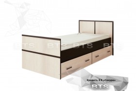Кровать Сакура с настилом и ящиками 0,9 (Венге/Лоредо) в Белгороде - belgorod.katalogmebeli.com | фото