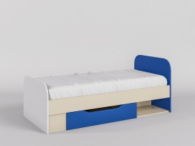 Кровать Скай 1650х750 (Синий/Белый/корпус Клен) в Белгороде - belgorod.katalogmebeli.com | фото