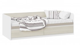 Кровать «Сканди» с 2 ящиками Дуб Гарден/Белый/Глиняный серый в Белгороде - belgorod.katalogmebeli.com | фото