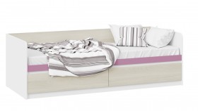 Кровать «Сканди» с 2 ящиками Дуб Гарден/Белый/Лиловый в Белгороде - belgorod.katalogmebeli.com | фото