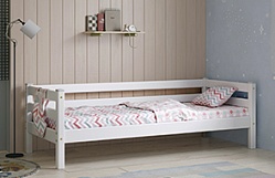 Кровать Соня Вариант 2 с задней защитой Белый полупрозрачный в Белгороде - belgorod.katalogmebeli.com | фото