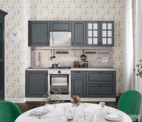 Кухня Регина 24 2,4 м (Серый матовый/Белый) в Белгороде - belgorod.katalogmebeli.com | фото