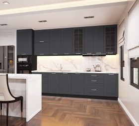 Кухонный гарнитур 1,8м Луксор высокие модули (Клен серый/корпус венге) в Белгороде - belgorod.katalogmebeli.com | фото
