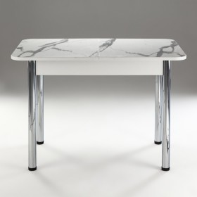 Кухонный стол 1100*700/400 ф 2 Пластик, мрамор белый в Белгороде - belgorod.katalogmebeli.com | фото