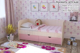 Мальвина Кровать детская 2 ящика 1.8 Розовыйй глянец в Белгороде - belgorod.katalogmebeli.com | фото