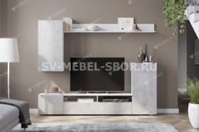 Мебель для гостиной МГС 4 (Белый/Цемент светлый) в Белгороде - belgorod.katalogmebeli.com | фото