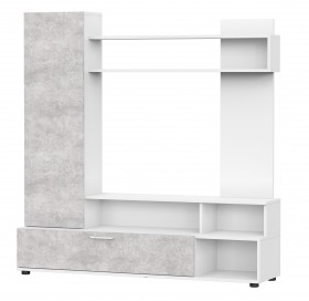 Мебель для гостиной "МГС 9" Белый / Цемент светлый в Белгороде - belgorod.katalogmebeli.com | фото