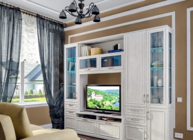 Модульная гостиная Флоренция (Дуб Сонома белый) в Белгороде - belgorod.katalogmebeli.com | фото