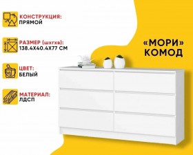 МС Мори Комод МК 1380.6 (МП/3) Белый в Белгороде - belgorod.katalogmebeli.com | фото 20