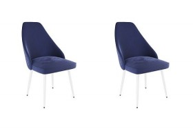 Набор стульев Милан 2 шт (синий велюр/белый) в Белгороде - belgorod.katalogmebeli.com | фото