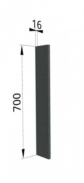 Панель торцевая ПТ 400 Квадро (для шкафа торцевого верхнего) Железо в Белгороде - belgorod.katalogmebeli.com | фото