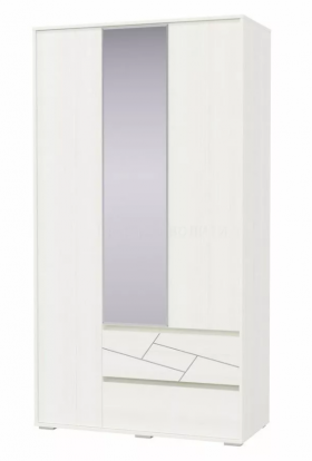 Шкаф 3-х дверный с ящиками Аделина 1200 Рамух белый в Белгороде - belgorod.katalogmebeli.com | фото