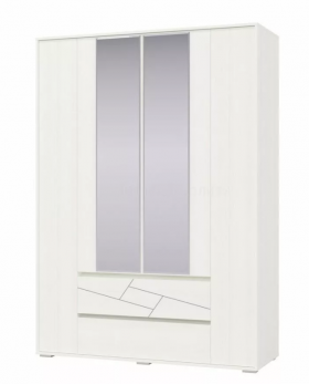 Шкаф 4-х дверный с ящиками Аделина 1600 Рамух белый в Белгороде - belgorod.katalogmebeli.com | фото