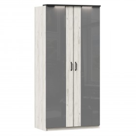 Техно ЛД 678.130.000.007 Шкаф 2-хстворчатый с комбинированными дверями (Дуб Крафт белый/Серый шифер) в Белгороде - belgorod.katalogmebeli.com | фото